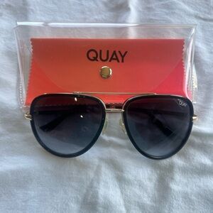 QUAY sunglasses. Style: All In. Black with gold